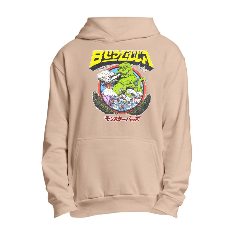 Budzilla, Budzilla Invades Hawaii, The Budzilla, Budzilla Art, Budzill Urban Pullover Hoodie | Artistshot