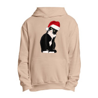 Tuxedo Cat Meow Christmas Cat Catmas Cute Tuxie Lover Urban Pullover Hoodie | Artistshot