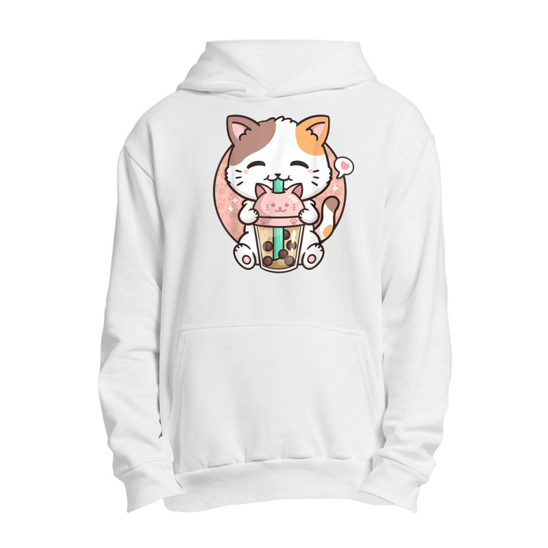 Boba Tea Cat Bubble Tea Cat Milk Tea Kawai Anime Cat Urban Pullover Hoodie | Artistshot