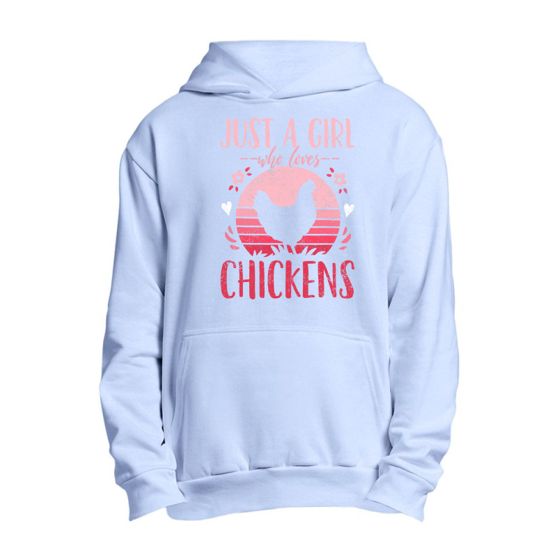 Chicken Chick Just A Girl Who Loves Chickens Retro Vintage Urban Pullover Hoodie | Artistshot