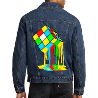 Love Brick Games Fan Of Rubriks Cube Men Denim Jacket | Artistshot