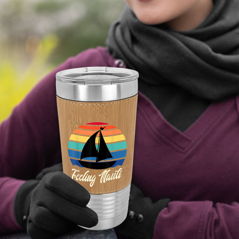 Feeling Nauti   Funny Sailing Sailboat Sail Boating Captain T Shirt Leatherette Tumbler | Artistshot