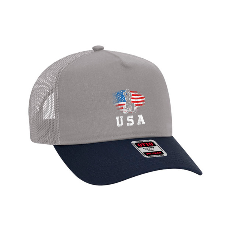 Wheelchair Basketball,disability Sports Handicap Usa Flag T Shirt Mesh Back Trucker Hat by Great Tshirt | Artistshot