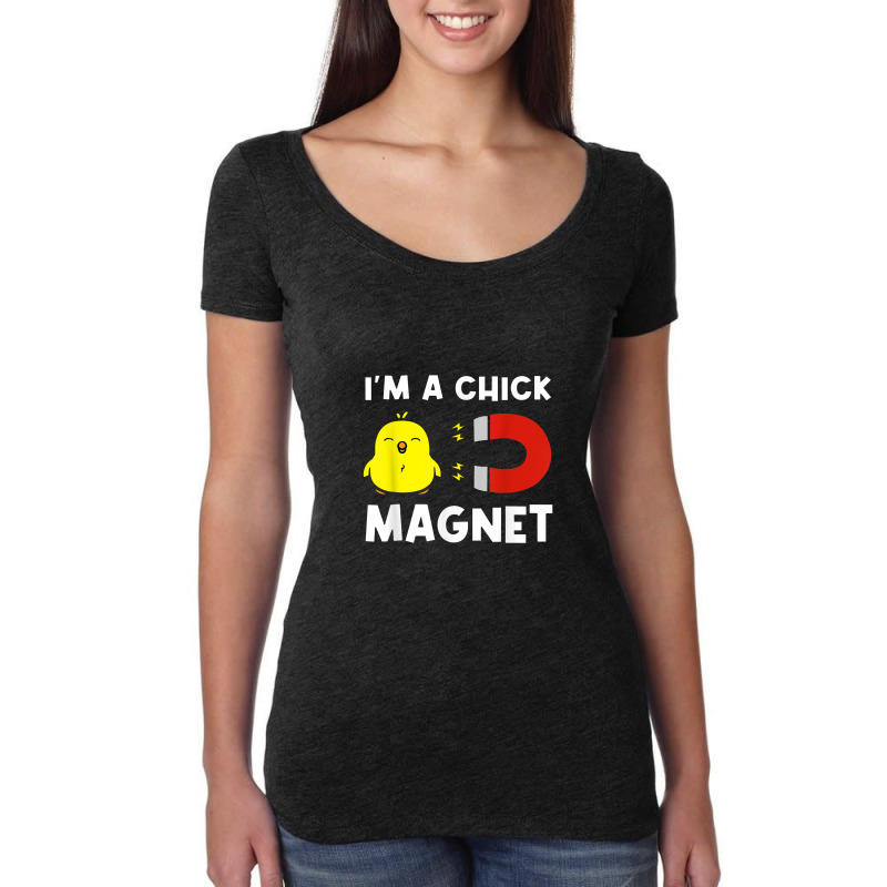 Chick Magnet Women Attraction Pun Joke Humor Funny Men Women's Triblend Scoop T-shirt by yuyurumpung | Artistshot