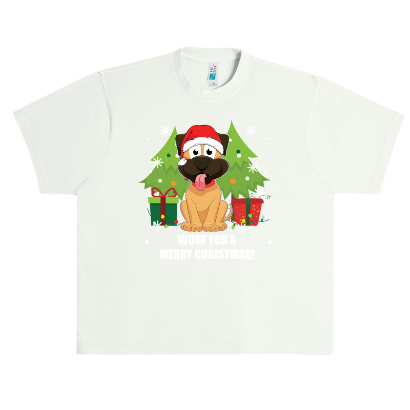 Funny Christmas Santa Dog Woof You A Merry Christmas Novelty Pullover Urban Heavy T-shirt | Artistshot