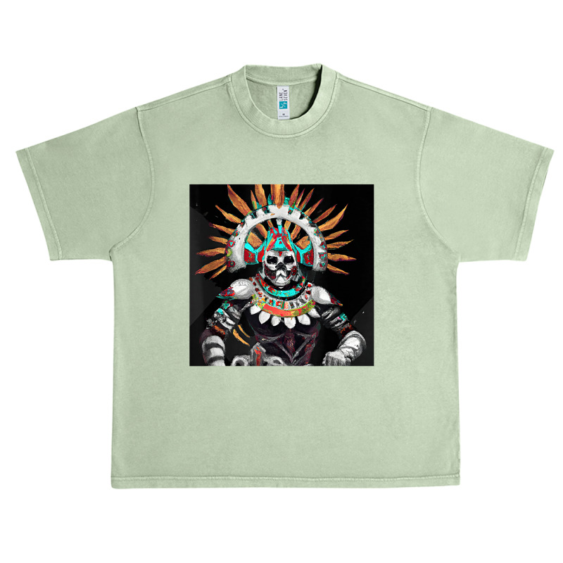 Dia De Los Muertos Aztec Warrior Calavera Mayan Mythology T Shirt Urban Heavy T-shirt by cm-arts | Artistshot