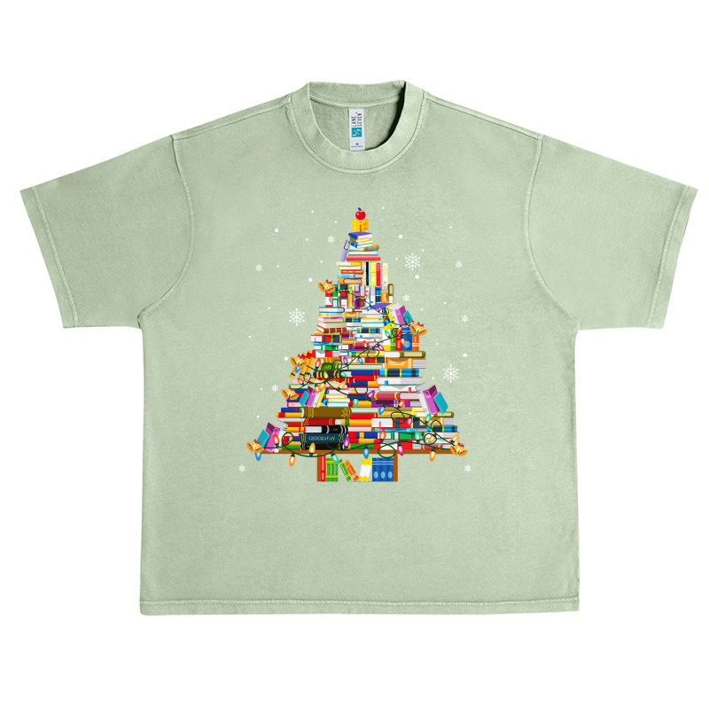 Christmas Library Tree Lights For Librarian And Book Lover Long Sleeve Urban Heavy T-shirt by cm-arts | Artistshot