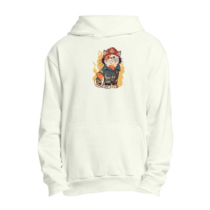 Firefighter Cat Urban Pullover Hoodie | Artistshot