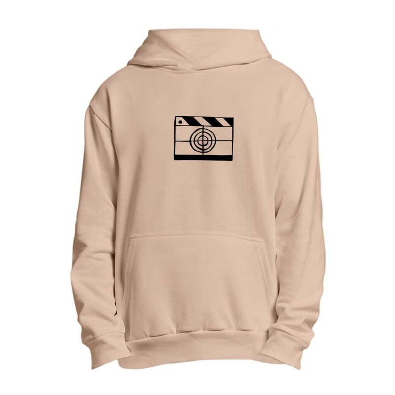 Black Sketch Drawing Of Film Play Video. Graphic Design Vector Illustr Urban Pullover Hoodie | Artistshot