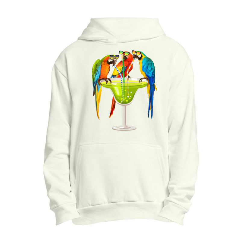 Womens Parrots Drinking Margarita On Summer Vacation Birds V-neck Urban Pullover Hoodie by cm-arts | Artistshot