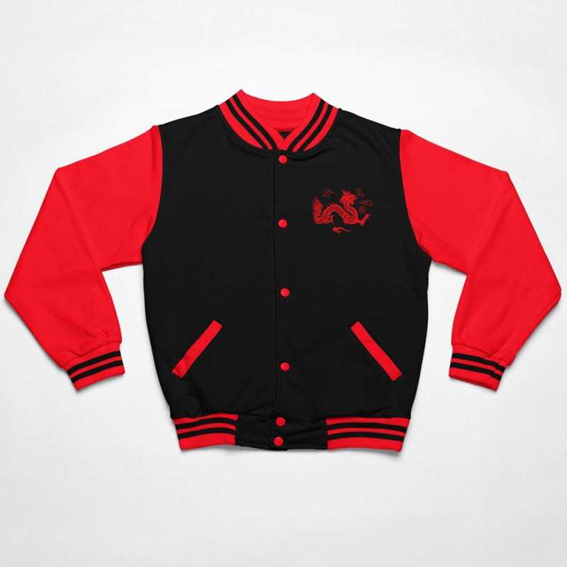 Red Japanese Dragon Aesthetic Grunge 90s Chinese Dragon Bomber Jacket | Artistshot