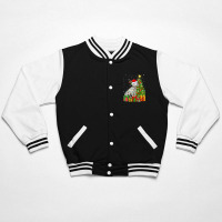 Xmas Holiday Lights Santa Dalmatian Dog Christmas Tree Bomber Jacket | Artistshot