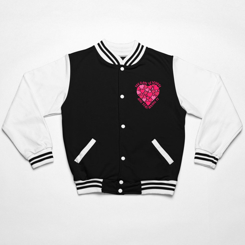 Cute 100 Days Of School And Still Loving It Heart Bomber Jacket | Artistshot