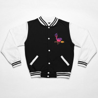 Halloween Flamingo Funny Witch Scary Party Broom Bomber Jacket | Artistshot