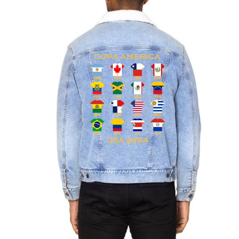 The Super Teams For 2024 Copa America Unisex Sherpa-Lined Denim Jacket by Band78 | Artistshot