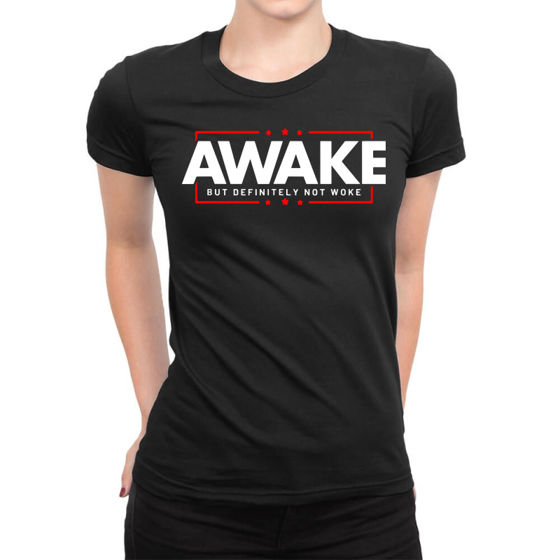 Awake Not Woke Political Censorship Ladies Fitted T-Shirt by bimobimo | Artistshot