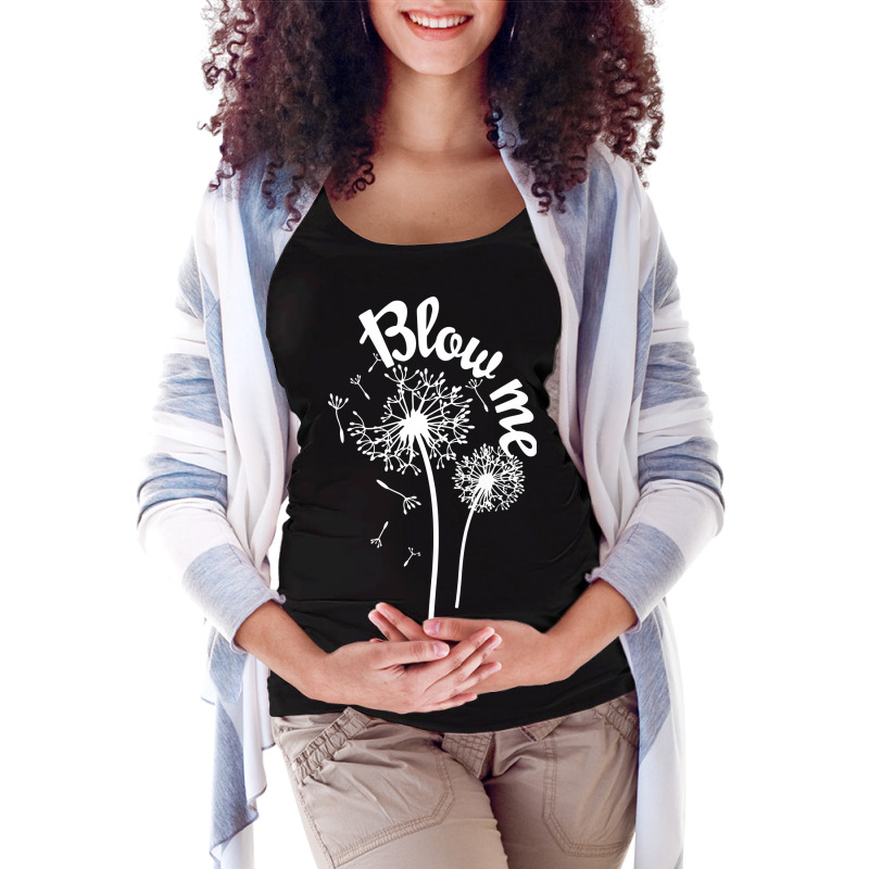 Blow Me Dandelion Maternity Scoop Neck T-shirt by bimobimo | Artistshot