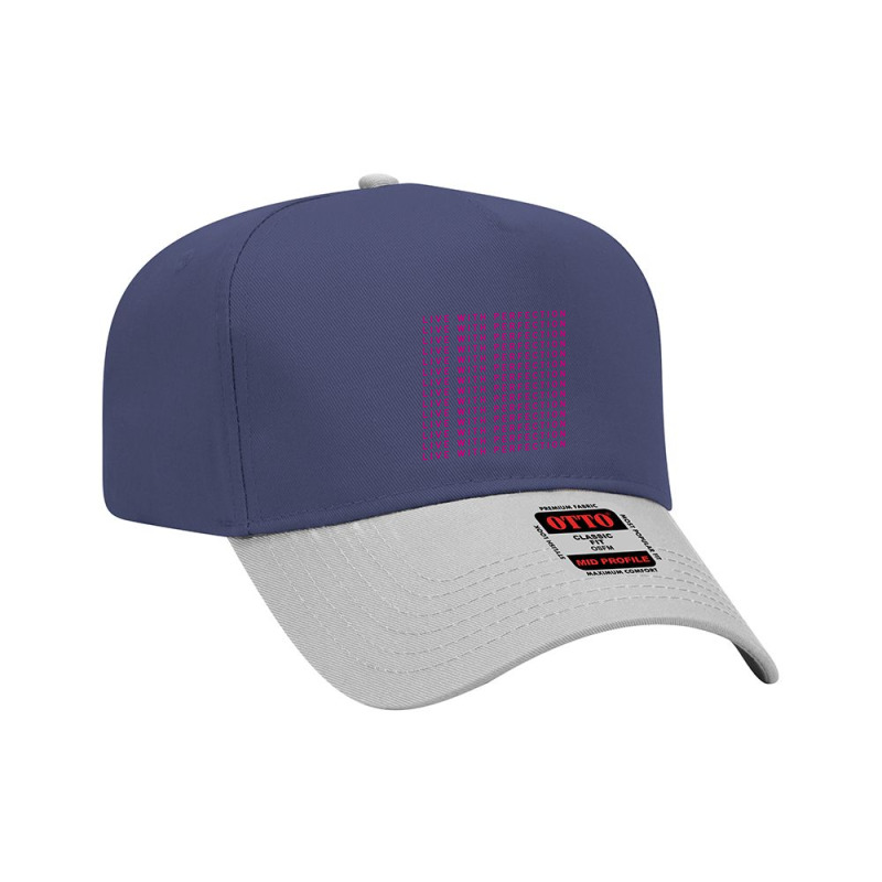 Live With Perfection Pink Typography Pattern Aesthetic Adjustable Baseball Cap | Artistshot