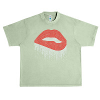 Dripping Lips Bling Rhinestone Woman Girl Birthday Urban Heavy T-shirt | Artistshot