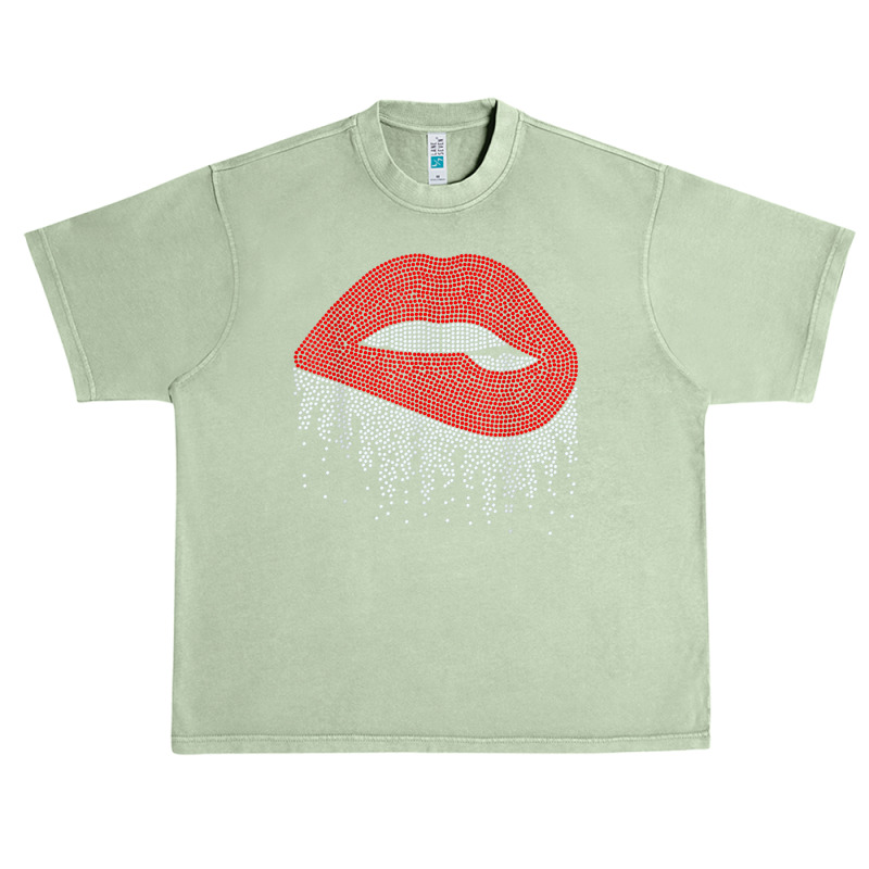 Dripping Lips Bling Rhinestone Woman Girl Birthday Urban Heavy T-shirt by Deluxe | Artistshot