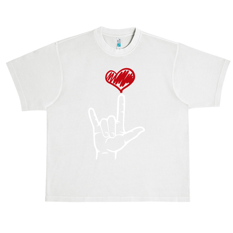 Asl I Love You Hand Heart American Sign Language Urban Heavy T-shirt by cm-arts | Artistshot