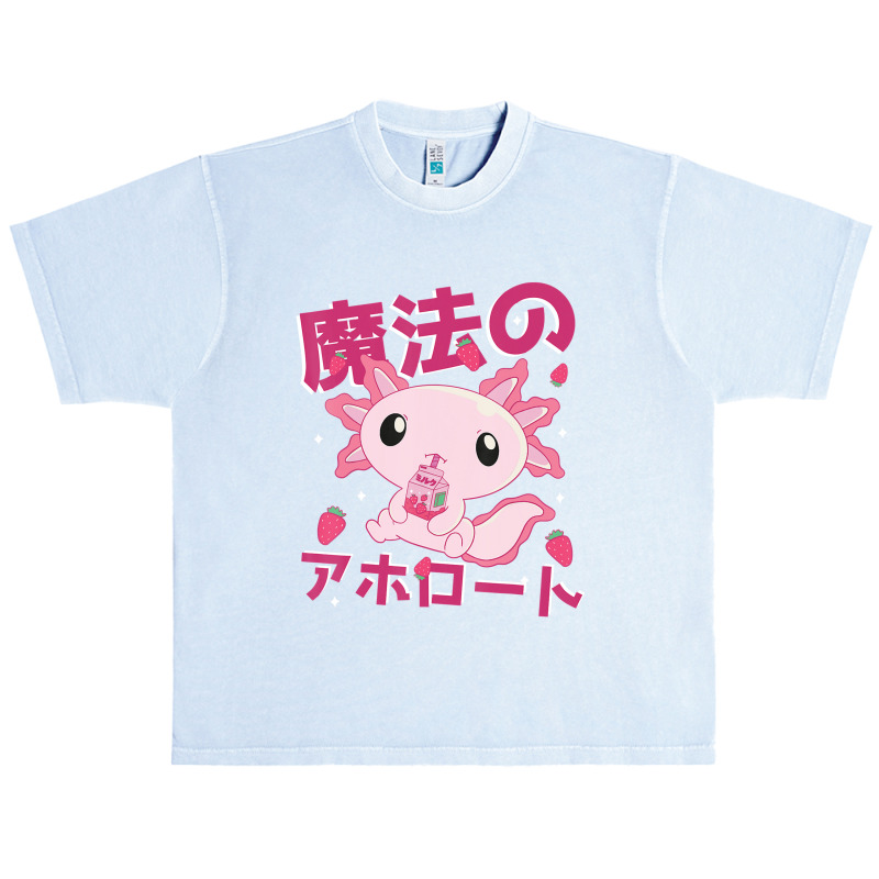 Japanese Strawberry Milk Shake Anime Pink Kawaii Aesthetic Axolotl Mat Urban Heavy T-shirt by Min03 | Artistshot