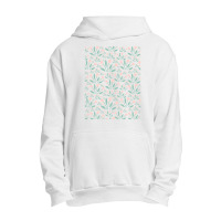 Tulip Flowers Pattern On White Background Urban Pullover Hoodie | Artistshot