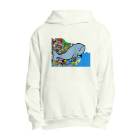 Blue Whale, Marine Sea Animal, Ocean Life, Surf, Art Work Raglan Baseb Urban Pullover Hoodie | Artistshot