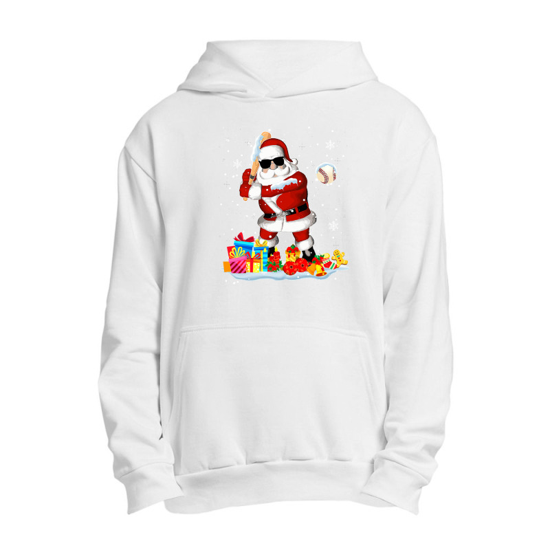 Baseball Santa Playing Baseball Cool Christmas Santa Baseball Player 2 Urban Pullover Hoodie by Christine R Cross | Artistshot