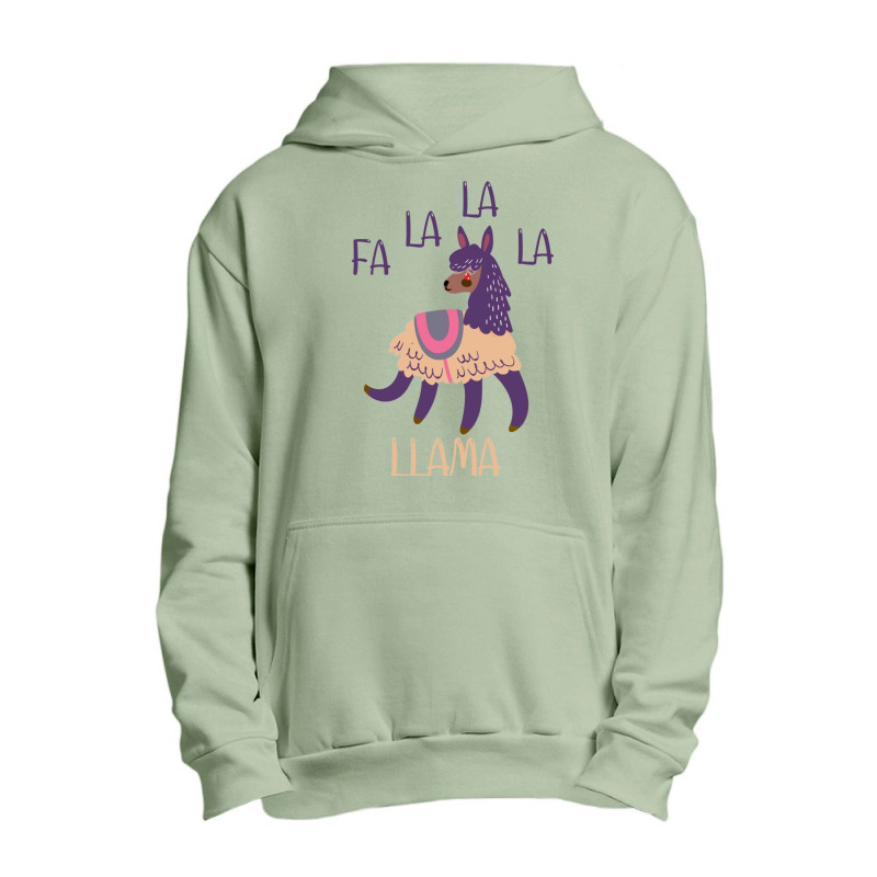 Fa La La La Llama Christmas Lights Snowflakes Urban Pullover Hoodie | Artistshot