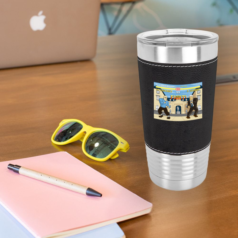 French Theory Fighter - Foucault Vs Derrida Leatherette Tumbler | Artistshot