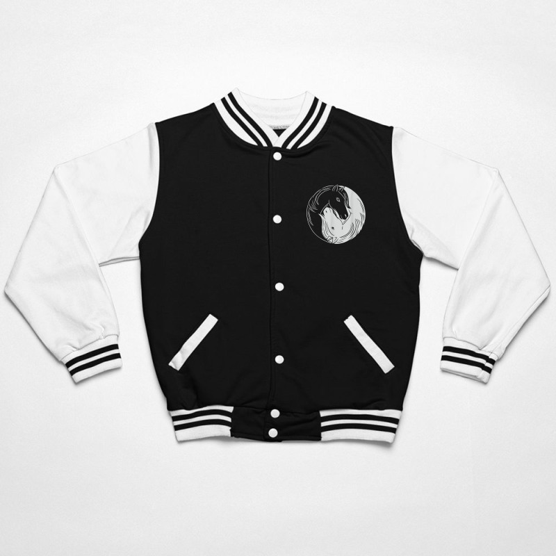 Horse Yang Yin Animal Chinese Horseshoe Meditation Bomber Jacket by Deluxe | Artistshot