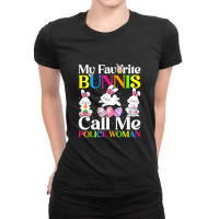 My Favorite Bunny Call Me Police Woman Easter Ladies Fitted T-shirt | Artistshot