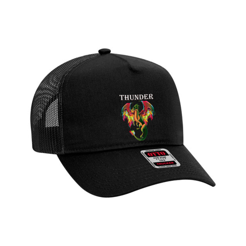 Imagine You Are A Thunder Dragon Breathing Fire With Wings Retro Vinta Mesh Back Trucker Hat by HailieDesign | Artistshot