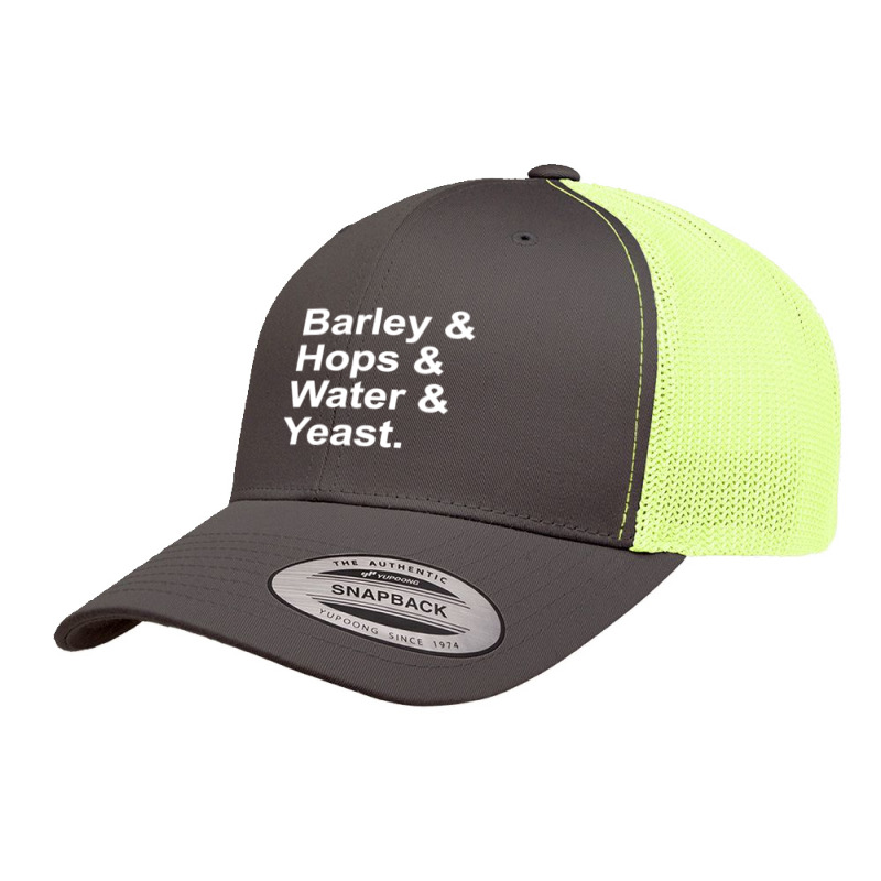 Barley, Hops, Water, Yeast Retro Trucker Cap | Artistshot