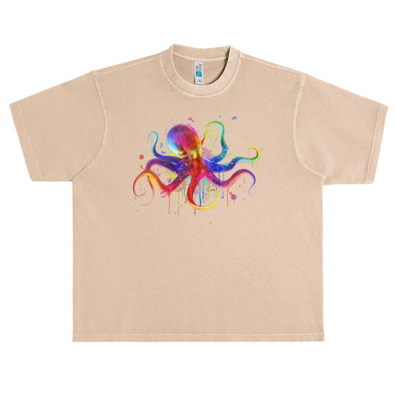 Dripping Rainbow Octopus Psychedelic Urban Heavy T-shirt | Artistshot