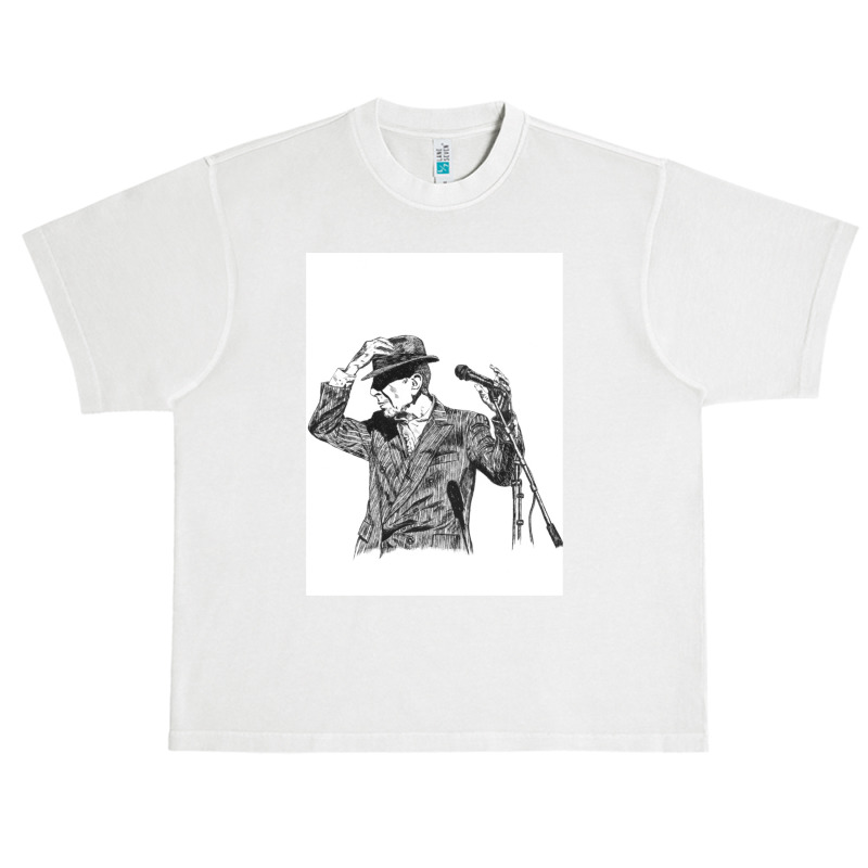 Leonard Cohen Original Hand Drawn Ink Print Urban Heavy T-shirt by cm-arts | Artistshot