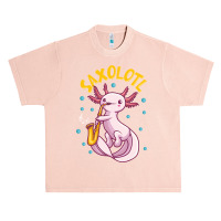 Saxolotl Sax Playing Axolotl Pun Walking Fish Urban Heavy T-shirt | Artistshot