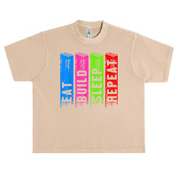 Eat Build Sleep Construction Master Builder Building Blocks Urban Heavy T-shirt | Artistshot