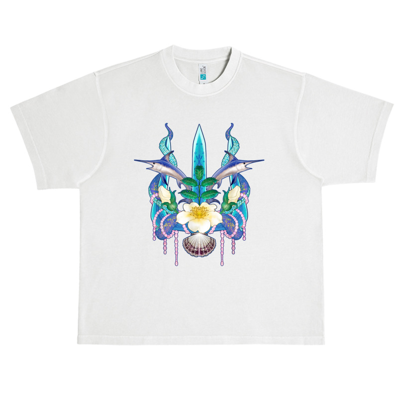 Mermaid Rose Pearls Sword Fish Octopus Seashell Trident T Shirt Urban Heavy T-shirt | Artistshot