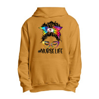 Nurse Life Messy Bun Tie Dye Glasses Bandana Vintage T Shirt Urban Pullover Hoodie | Artistshot