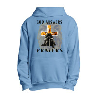 God Answers Prayers Warrior Men Christian Cross Lion Graphic Urban Pullover Hoodie | Artistshot