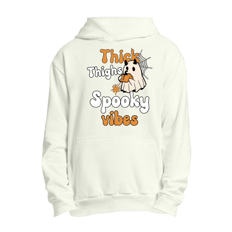 Thick Thighs Spooky Vibes Thick Thighs Spooky Vibes - Retro Groovy Vin Urban Pullover Hoodie | Artistshot