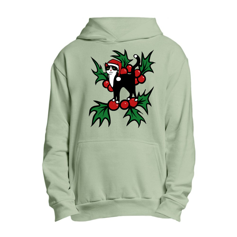 Tuxedo Cat Christmas Tuxedo Cat Christmas Urban Pullover Hoodie | Artistshot