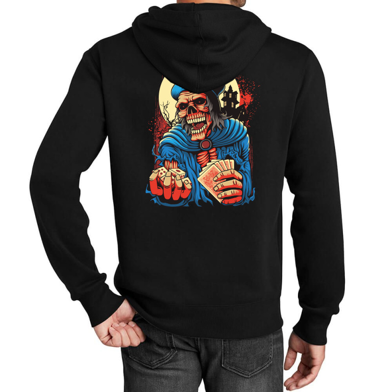 Scream Skull Catch Dice And Playing Card Unisex Hoodie | Artistshot