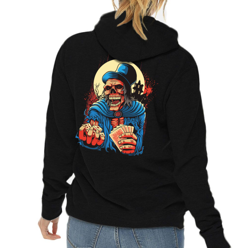 Scream Skull Catch Dice And Playing Card Lightweight Hoodie | Artistshot