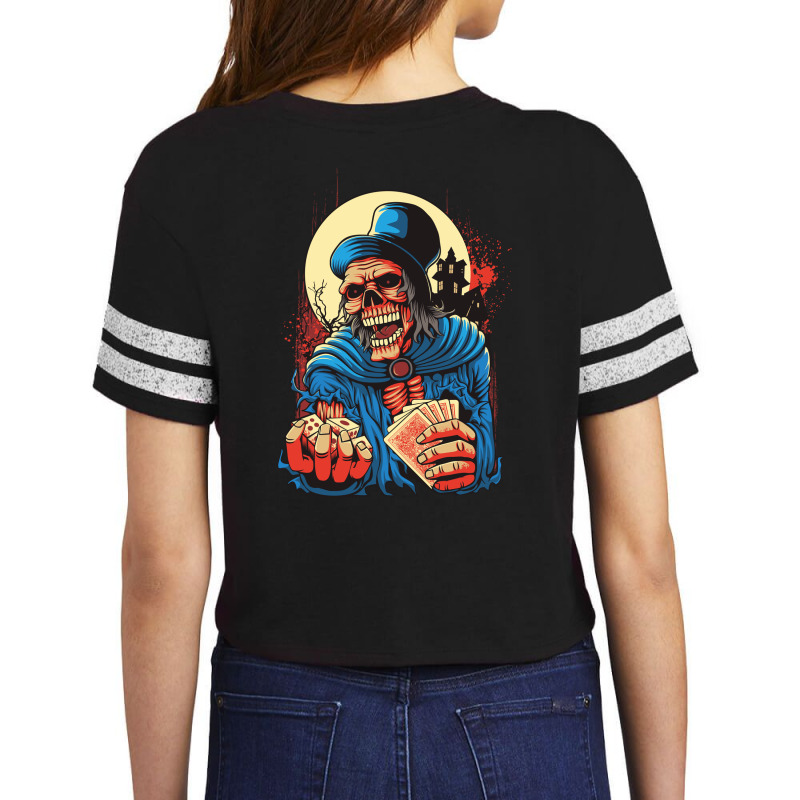 Scream Skull Catch Dice And Playing Card Scorecard Crop Tee by Heri Iye | Artistshot