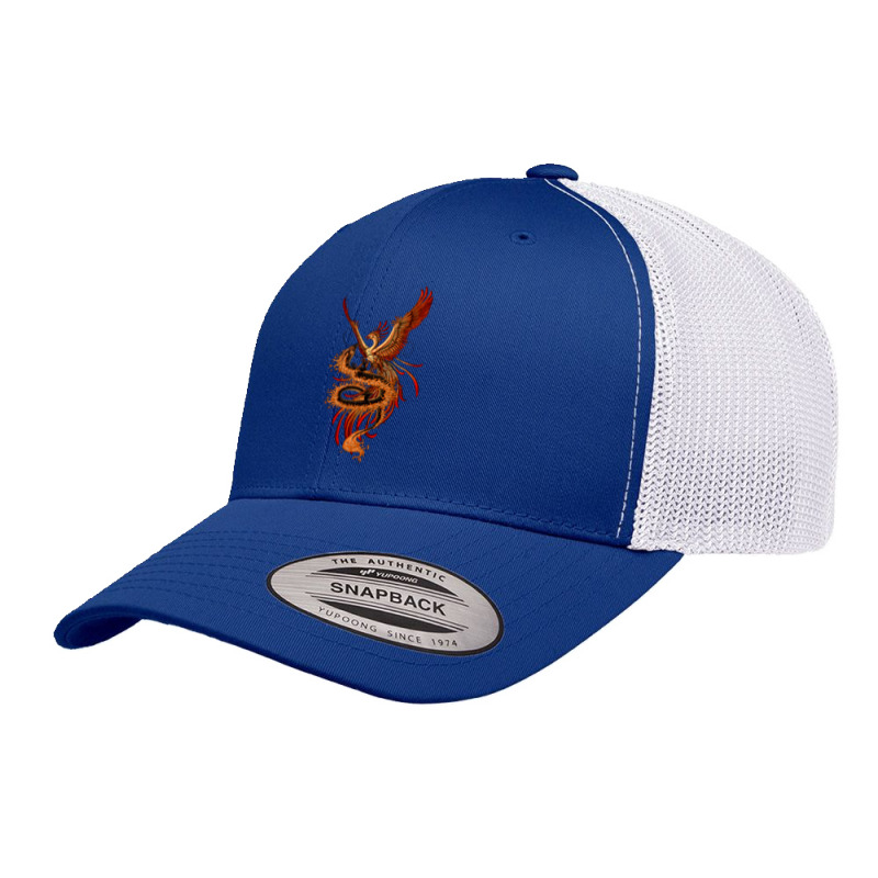 Phoenix Vs Dragon Mythological Retro Trucker Cap by turgongon | Artistshot