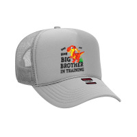 Kids Big Brother In Training Dinosaur T Rex Rawr Announcement Foam Trucker Hat | Artistshot