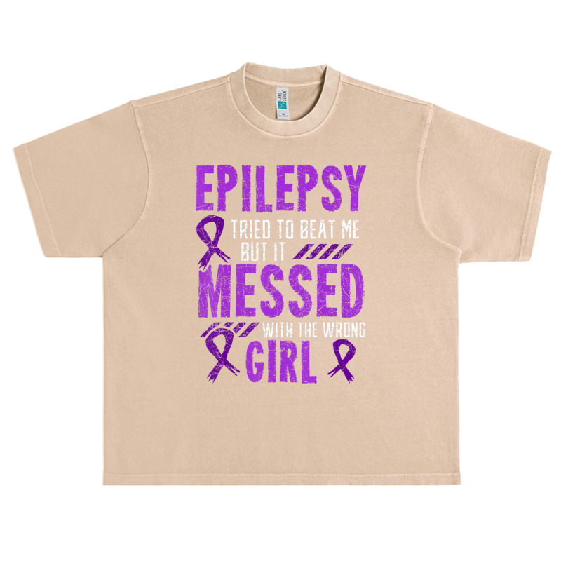 Epilepsy Warrior Day Epileptic Girl Purple Survivor Advocate Urban Heavy T-shirt | Artistshot